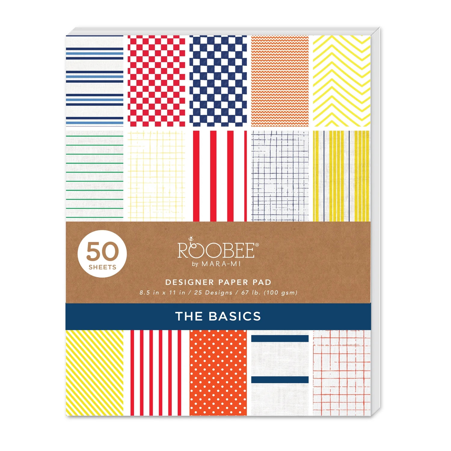 Roobee by Mara Mi Multicolor Bright and Bold Paper Pad, 50 Sheets, 25 Designs | Walmart (US)