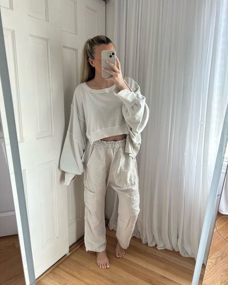 Cozy & comfy outfit of the day, perfect for the summer heat 🌤️ I’m wearing a size small in the long sleeve and pants 🫶🏻

#LTKstyletip #LTKtravel #LTKfindsunder100