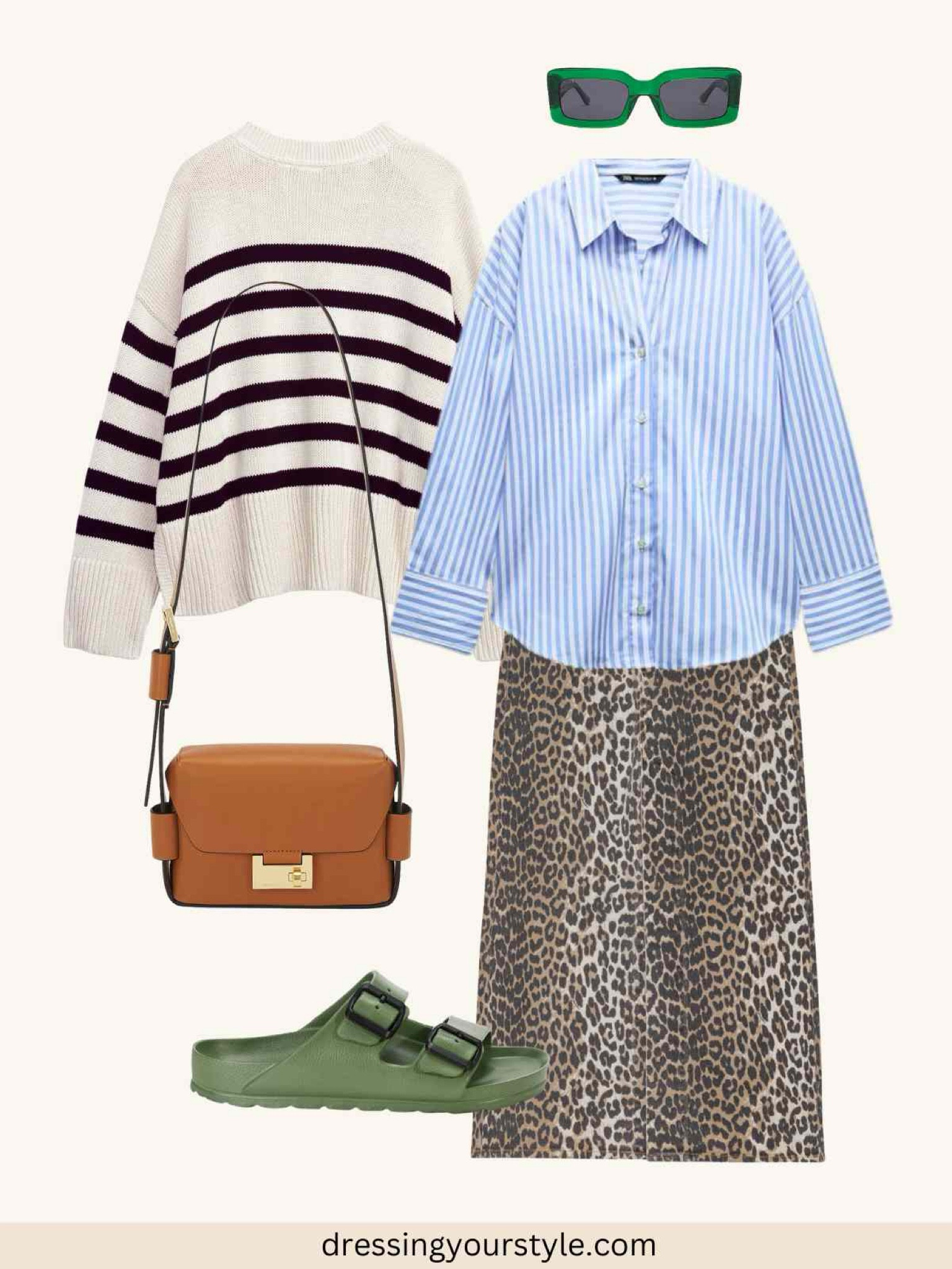 Leopard print skirt outfit with a striped shirt and stripe crew neck sweater. 

Leopard midi skirt, leopard print maxi skirt, leopard outfit, leopard print midi skirt, Birkenstock outfit, striped stripes, spring outfit, summer outfit 

#LTKOver40 #LTKFindsUnder50