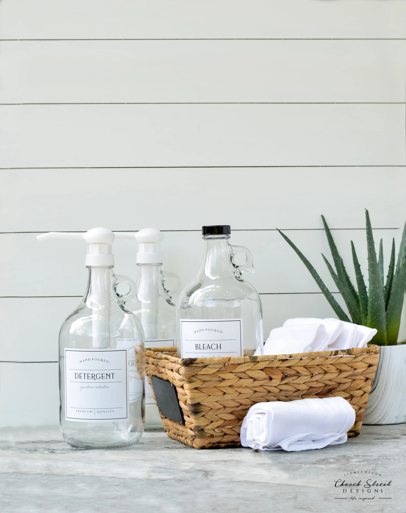 Half Gallon Jug - Laundry Soap Bottles - Detergent, Softener, Bleach - Refillable Bottles With La... | Etsy (US)