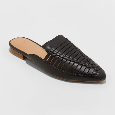 Women's Blair Faux Leather Woven Mules - A New Day™ | Target