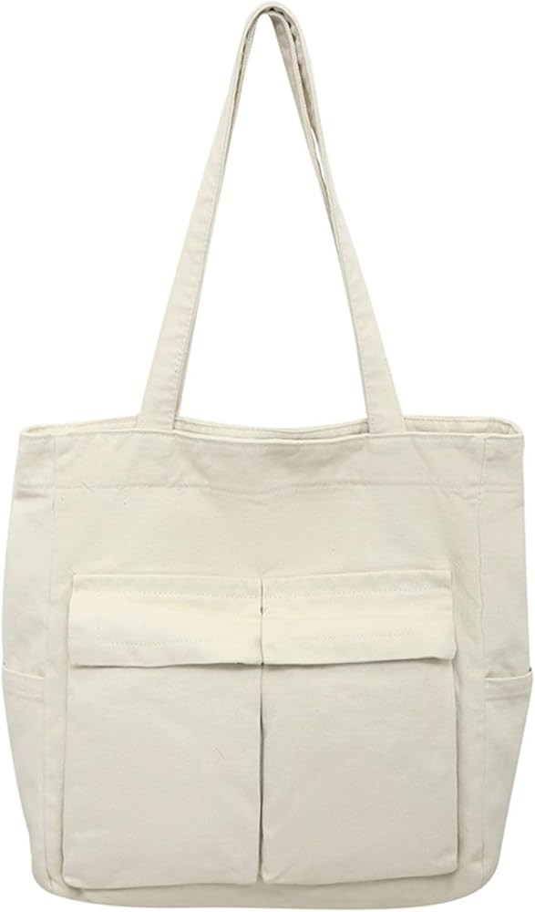 Barsine Book Tote Bags for Women Men Large Canvas Handbags Casual Shoulder Hobo Purse for Travel ... | Amazon (US)