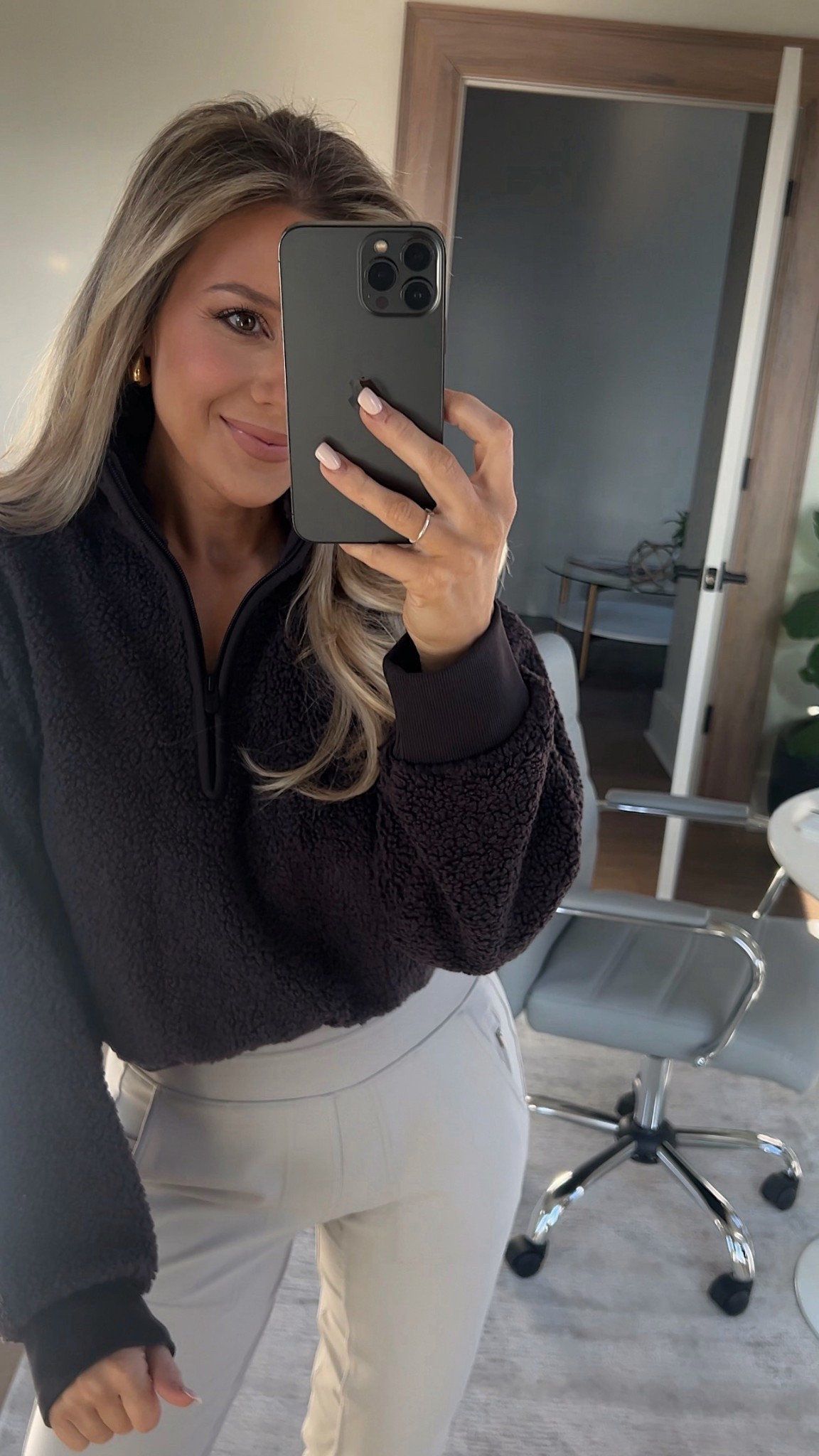 Loving these cozy winter finds from Athleta!! These are perfect for casual elevated days for running errands or travel outfits! Wearing XS in Sherpa and 0 in joggers! 

Travel outfit, neutral outfits for winter

#LTKTravel #LTKActive