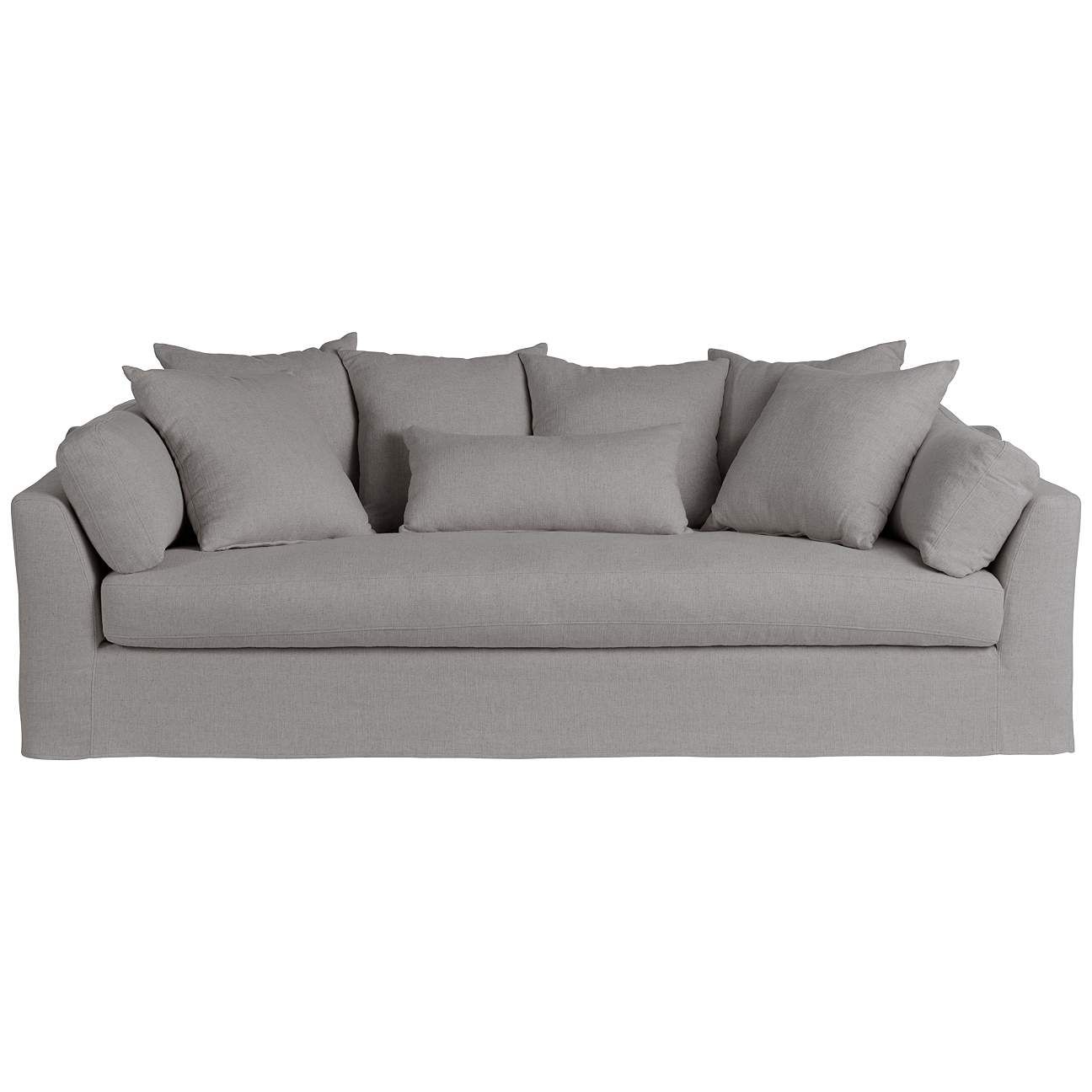 Chateau 99" Wide Slate Gray Fabric Slipcover Sofa | Lamps Plus