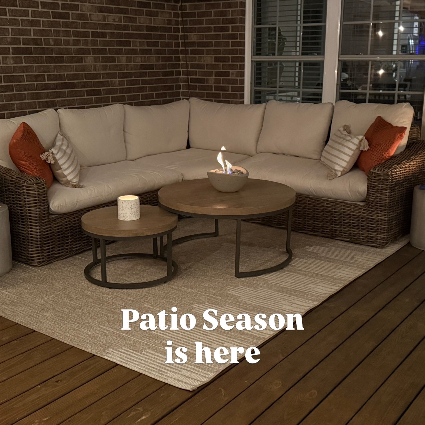 Patio season is here! ☀️ I love to create an extension of our home out on the patio…living space and dining space! 

My sectional and dining table aren’t available anymore but they’re both Allen & Roth brand from Lowe’s. I’ve linked up some similar sets. 

#LTKHome #LTKOver40 #LTKSeasonal