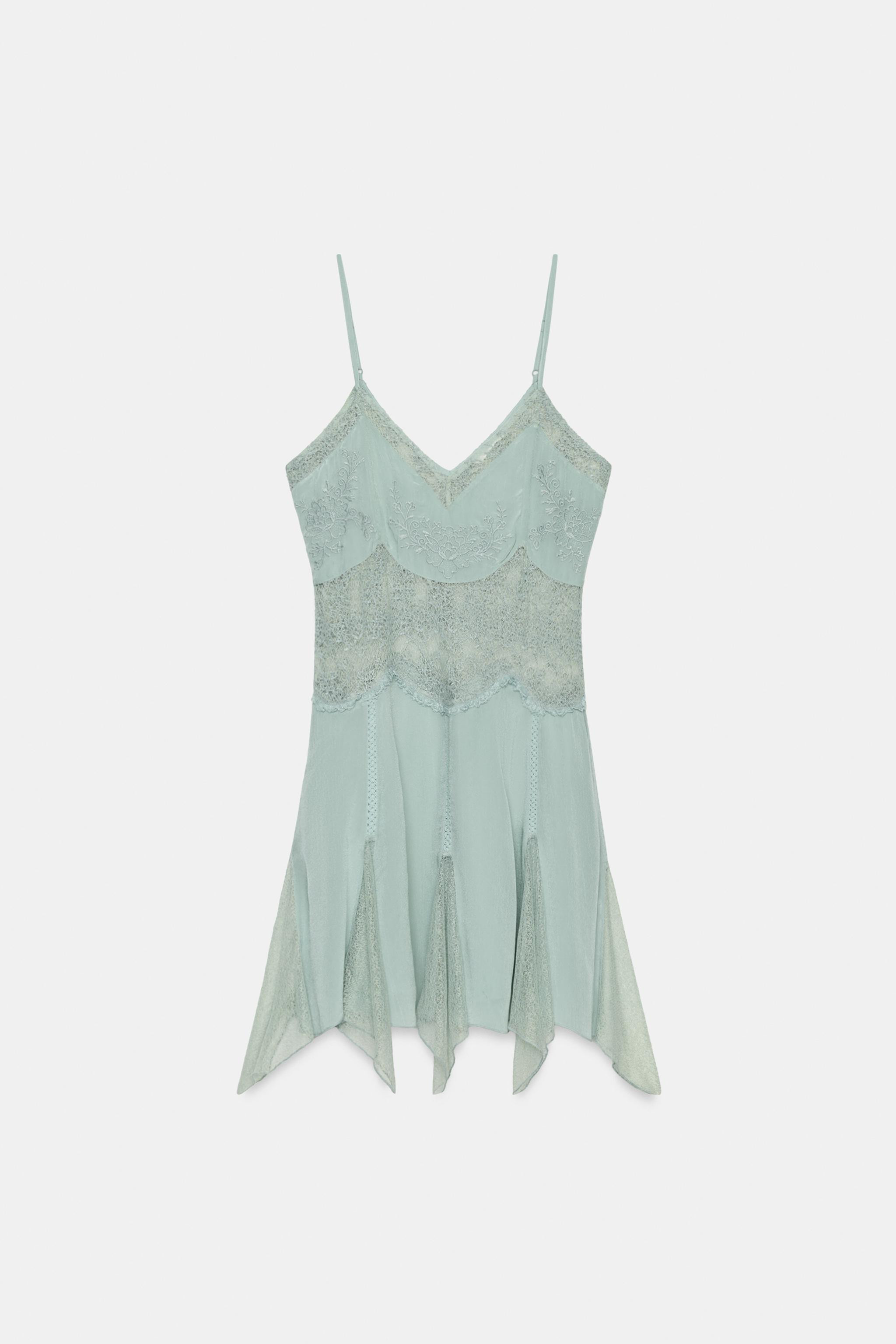 Model height: 179 cmZARA WOMAN COLLECTIONDress made from viscose yarn. V-neck with thin adjustabl... | Zara UK