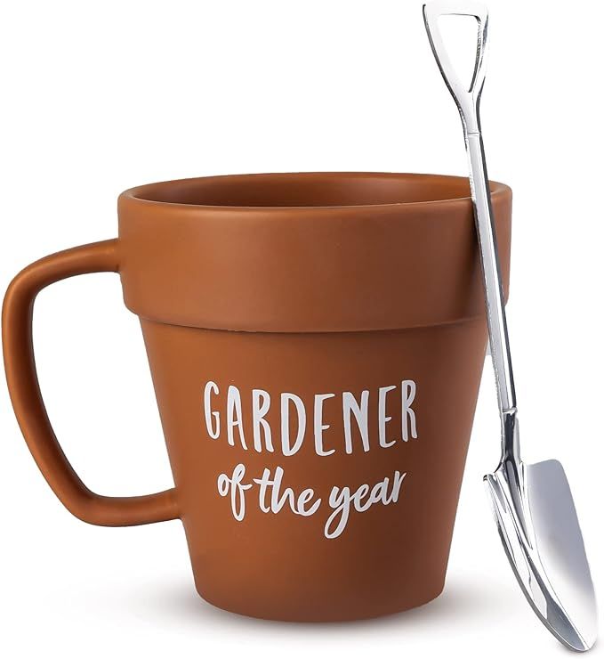 Upper Midland Products Gardener Mug Coffee Plant Novelty Ceramic Mug & Shovel Spoon Gifts for Gar... | Amazon (US)