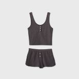 Women's Tank Pajama Set - Colsie™ Charcoal | Target