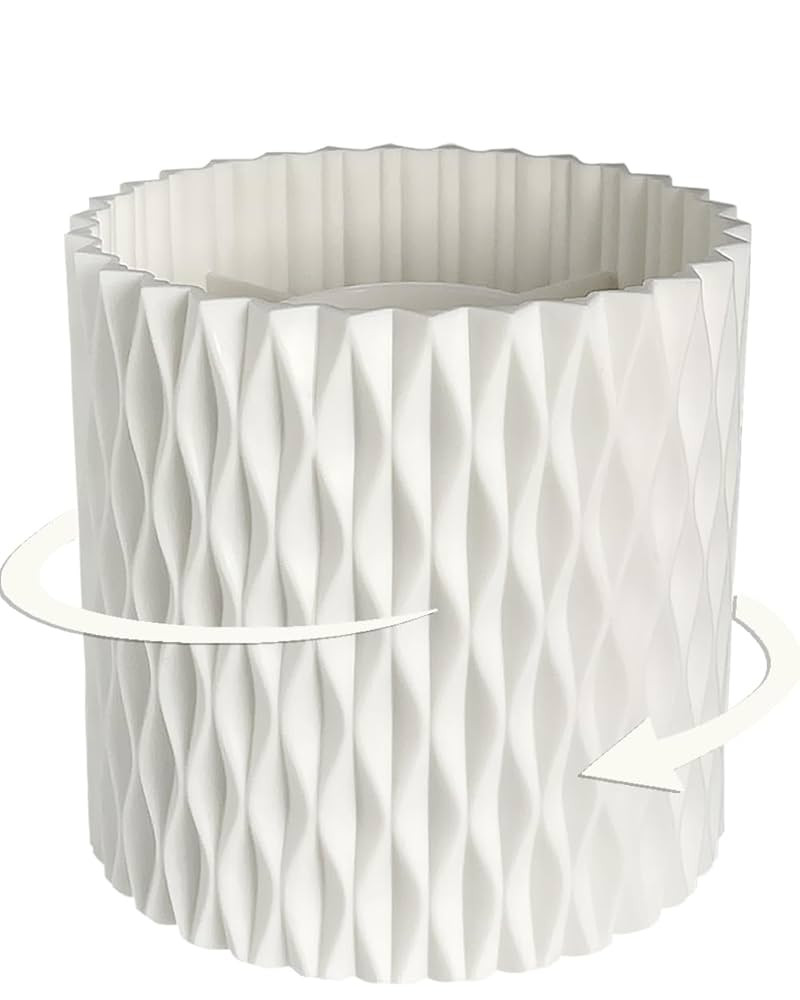 Rotating Pen Holder for Desk, 5 Slots Unique White Desk Organizer Easthetic Desktop Supplies and ... | Amazon (US)