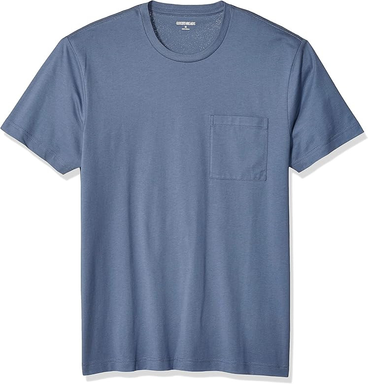 Goodthreads Men's Short-Sleeve Crewneck Cotton T-Shirt with Pocket | Amazon (US)