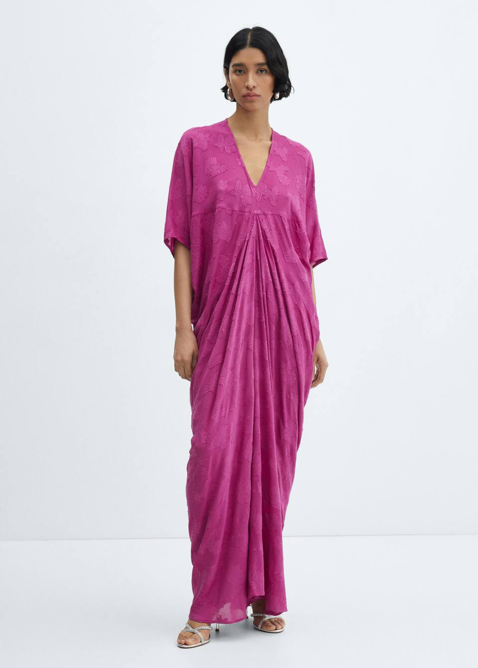 Floral embroidered kaftan -  Women | Mango USA | MANGO (US)