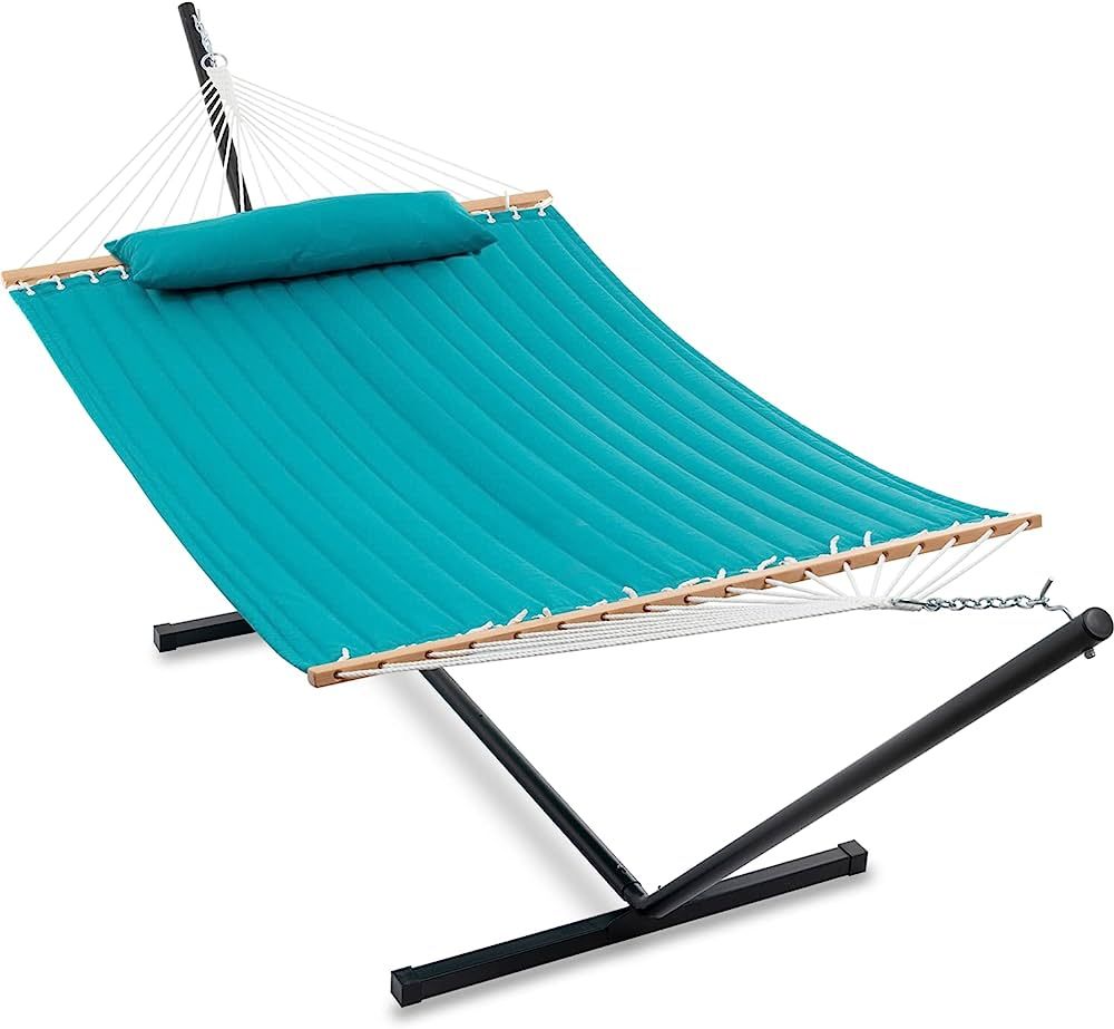 Gafete 55 Inch Extra Large Two Person Hammock with Stand Included Heavy Duty Portable Cotton Doub... | Amazon (US)