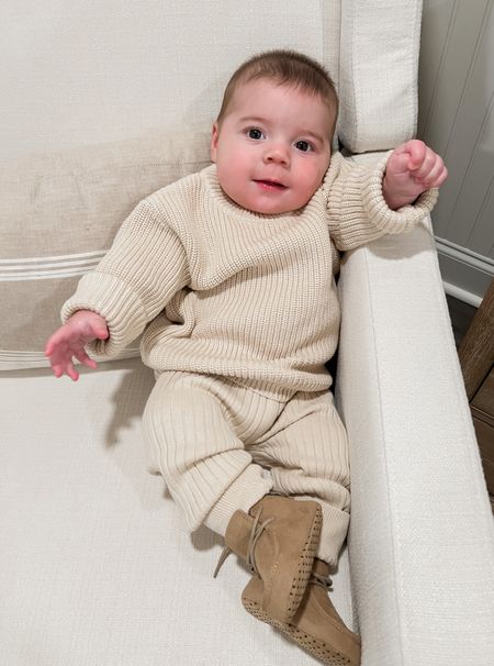 The cutest knit sweater and leggings for your little! Smith wore this for our family pics and I absolutely love it! // baby style, neutral, sweater, cold weather, ootd

#LTKfamily #LTKbaby #LTKkids