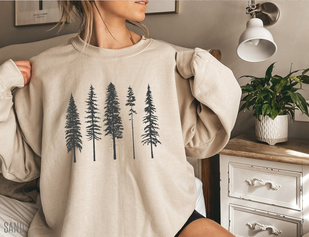 Pine Tree Sweatshirt, Evergreen Trees, Forest Sweatshirt, Trees Sweater, Gift for Nature Lover, C... | Etsy (US)