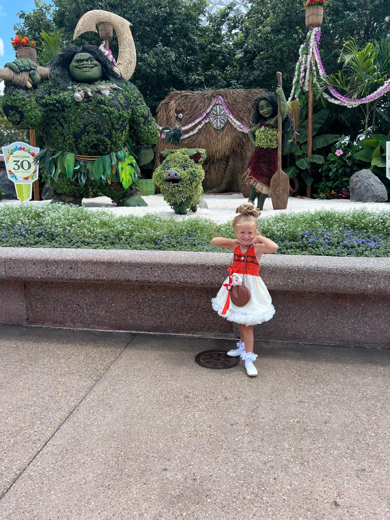 The cutest Moana twirl dress & comfiest ballerina shoes with memory foam. I added a petticoat for volume  