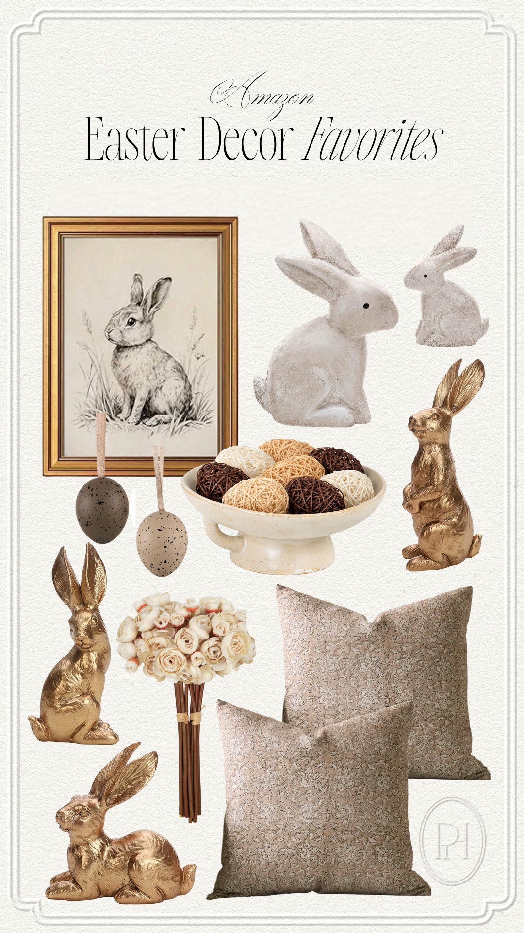 My lates Easter decor finds from Amazon!


Spring decor, neutral home, neutral decor, bunny wall art, bunny artwork, Easter wall art, gold bunnies, gold rabbits, neutral throw pillows, tan throw pillows, light brown pillows, home accents, spring accents, floral stems, faux stems, faux florals, rattan eggs, egg ornaments, hanging eggs, decorative bowl, pedestal bowl, white bowl, white bunnies, wood bunnies 

 #LTKSeasonal #LTKHome