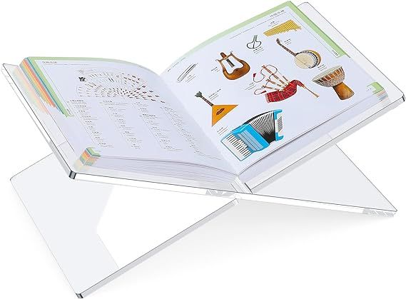 Acrylic Book Stand, Clear Book Holder for Display, Sturdy Open Book Stand for Desk, Kitchen Count... | Amazon (US)