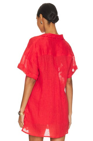 vitamin A Playa Pocket Blouse in Hibiscus EcoLinen from Revolve.com | Revolve Clothing (Global)