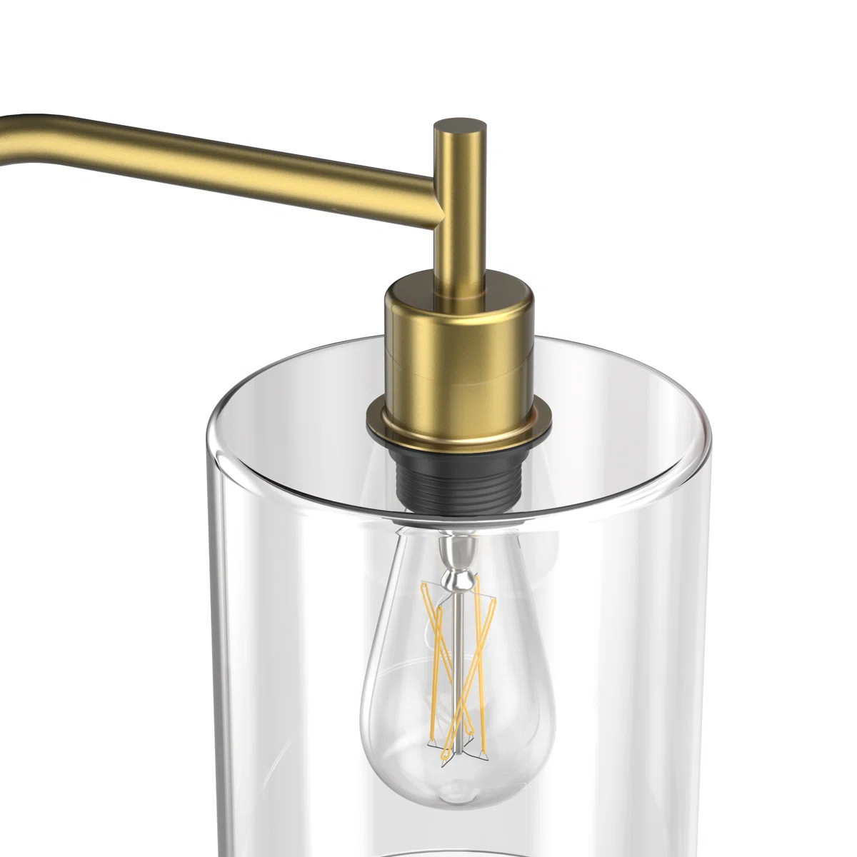 Rogan Modern Standing Tall Industrial Arched/Arc Floor Lamp with Glass Shade and 2 Bulbs Included | Wayfair North America