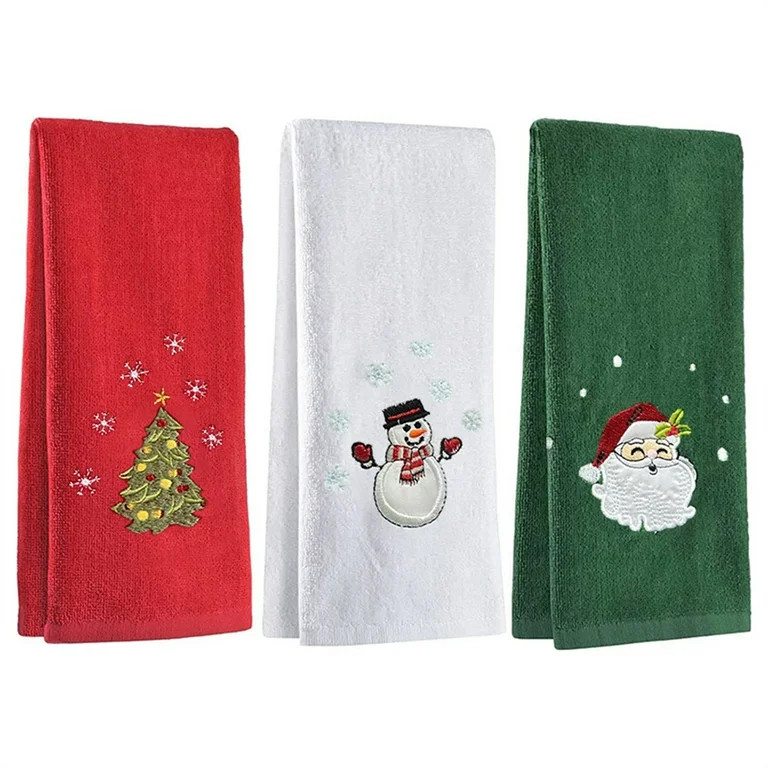 Coduop 3 Pack Christmas Hand Towels Set, Bathroom, Kitchen and Cleaning for Holiday Home Decor Se... | Walmart (US)