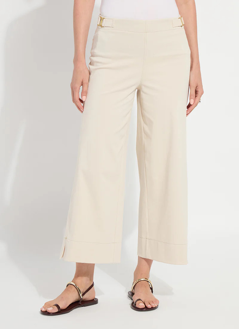 Nylah Detail Wide Leg Crop Pant (26" Inseam) | Lysse NY