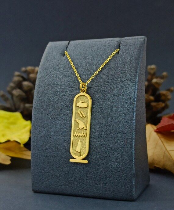 Personalized Egyptian Hieroglyph Name Cartouche Necklace 925 | Etsy | Etsy (US)
