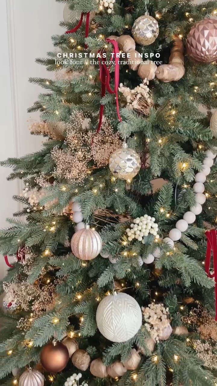 Cozy christmas decor, traditional christmas tree decor, organic christmas tree decor, metallic ornaments, maroon ribbon, velvet ribbon for christmas tree, dried florals, faux berries

#LTKHoliday #LTKstyletip #LTKhome