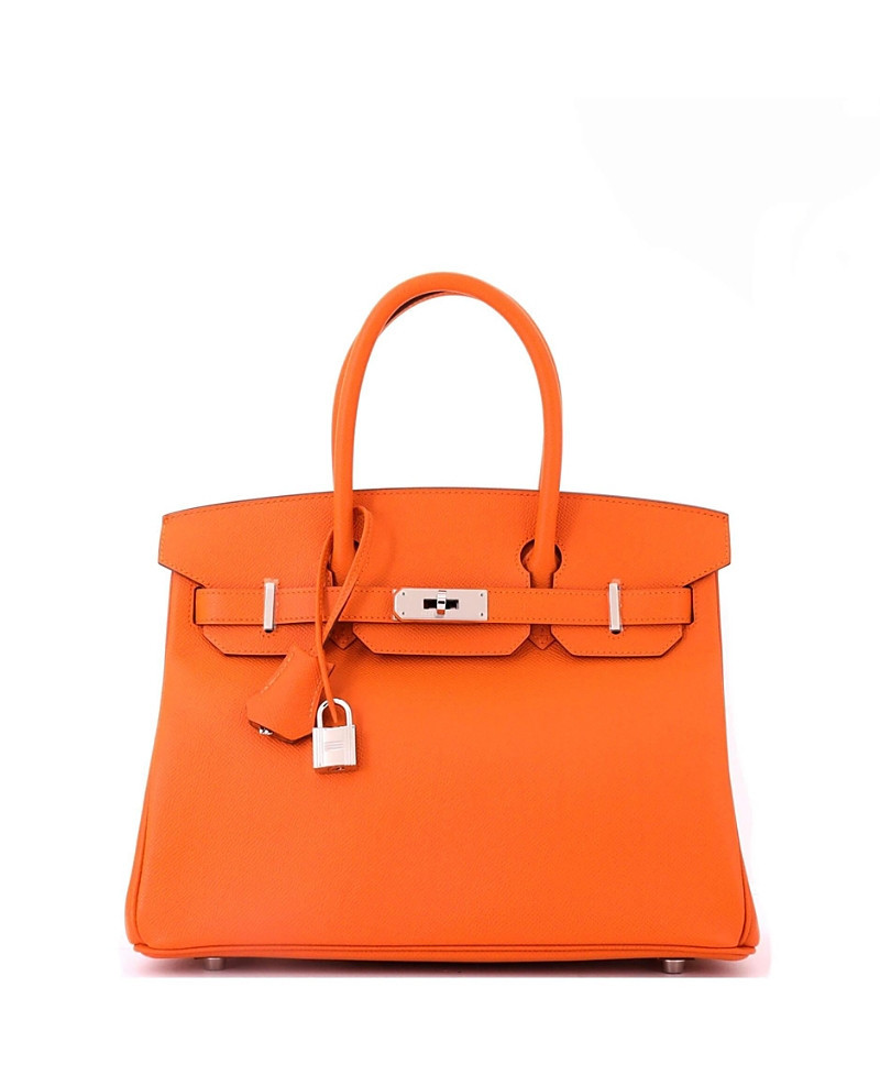 Pre-Owned HERMES Birkin 30 Handbag Orange Epsom with Palladium Hardware | Bloomingdale's (US)