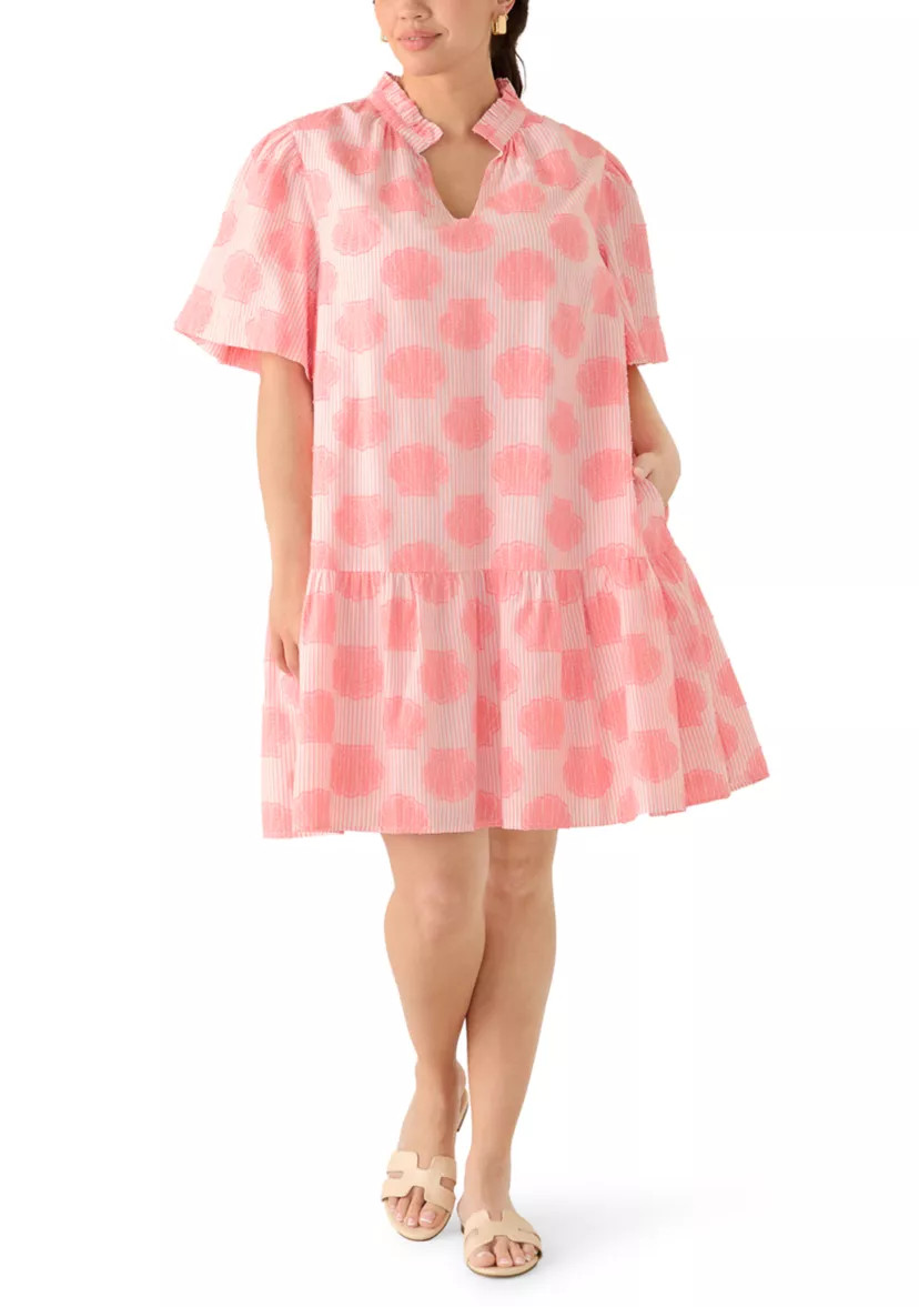 Plus Size Sleeveless Notch Neck Printed Mini Dress | Belk