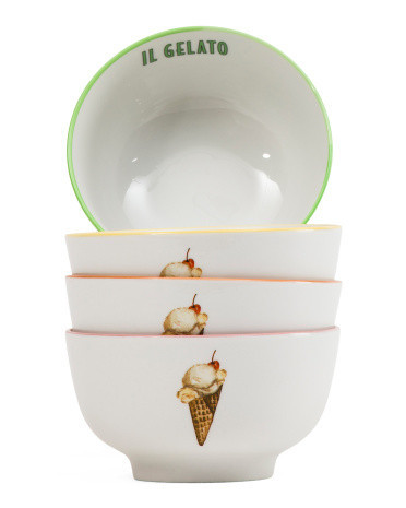 Set Of 4 Il Gelato Ice Cream Bowls | TJ Maxx