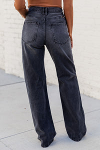 Jaslyn Black Denim Jeans | Pink Lily