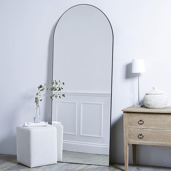 CASSILANDO Full Length Mirror 65"×22" Floor Mirror, Standing Mirror Smooth Arched Top Mirror, La... | Amazon (US)