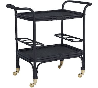 Carlo 34.5" Rattan Bar Cart | Pottery Barn (US)
