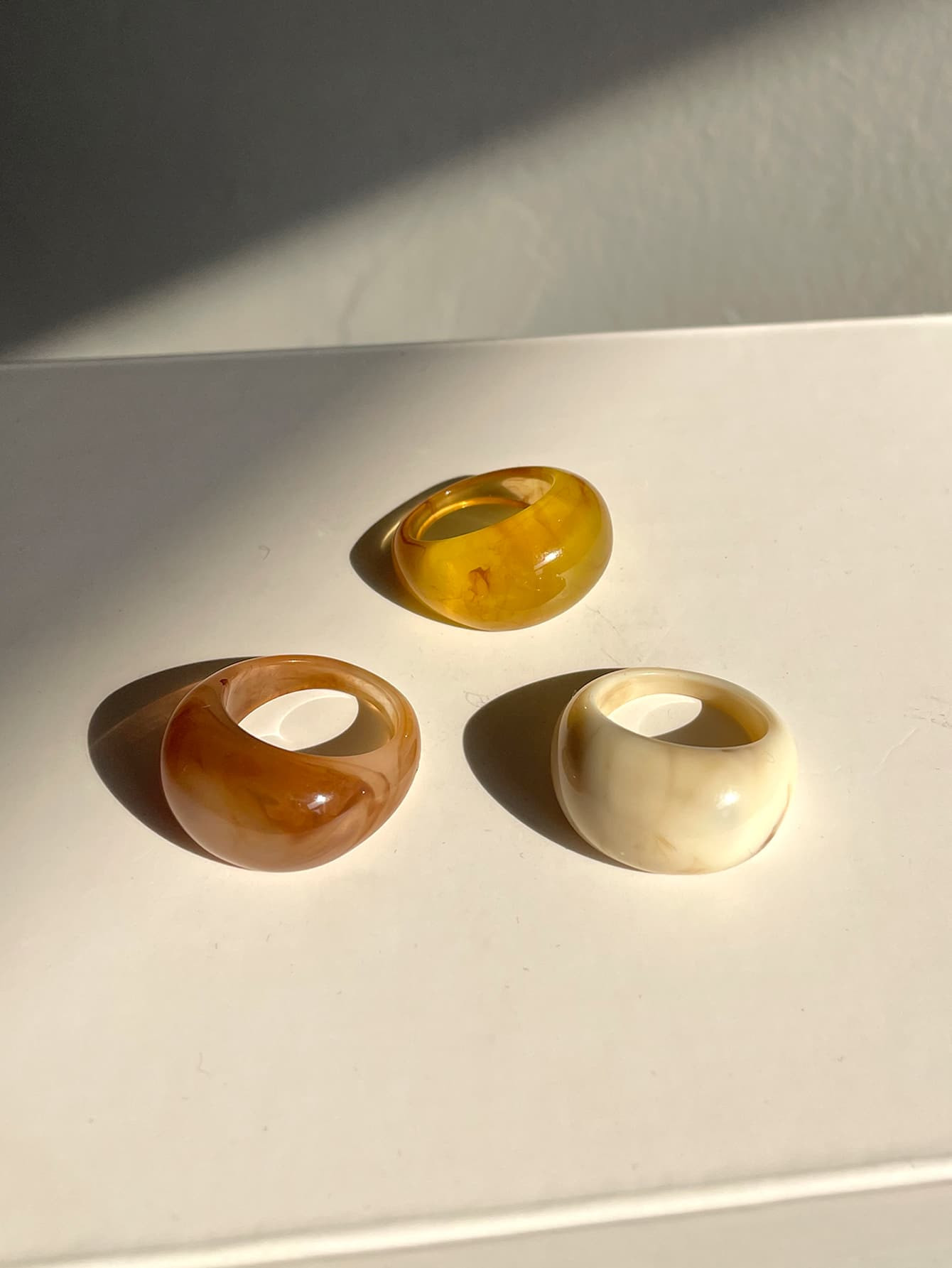 3pcs Minimalist Chunky Ring | SHEIN