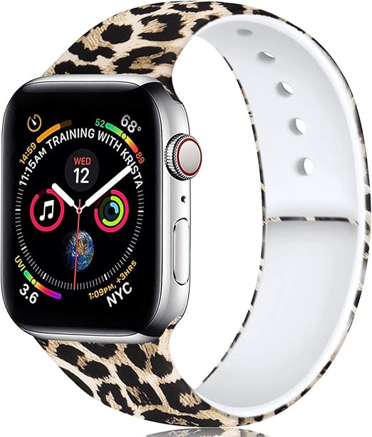 Laffav Compatible with Apple Watch Band 40mm 38mm 44mm 42mm for Women Men, Soft Silicone Sport Pa... | Amazon (US)