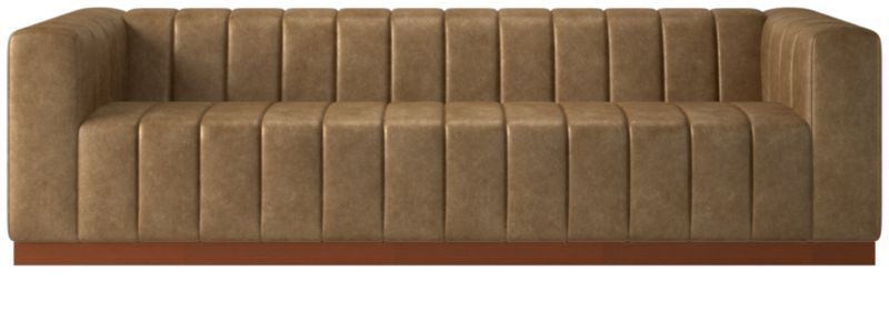 Forte Channeled Saddle Leather Extra Large Modern Sofa + Reviews | CB2 | CB2