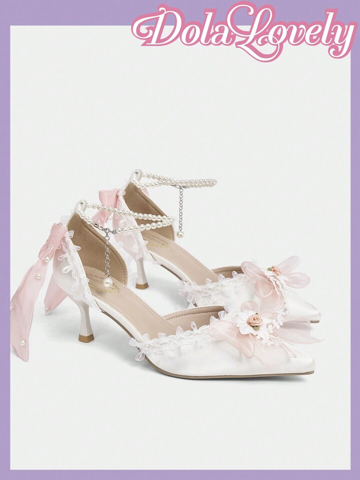 Dola Lovely Lolita-stijl hoge hakken met strik en lintdecoratie, afstudeerhak, galahakken voor zo... | SHEIN