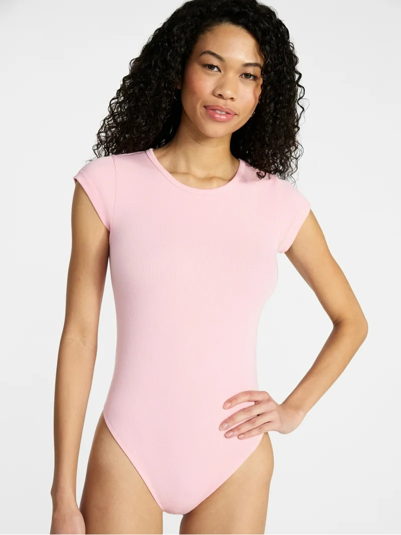 No Boundaries Seamless Short Sleeve Bodysuit, Women's XXS-XXL | Walmart (US)