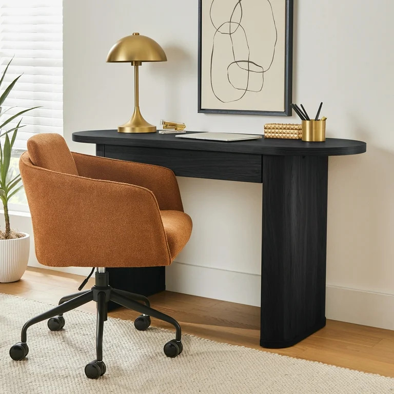 Better Homes & Gardens Juliet Oval Writing Desk, Rich Black Finish | Walmart (US)