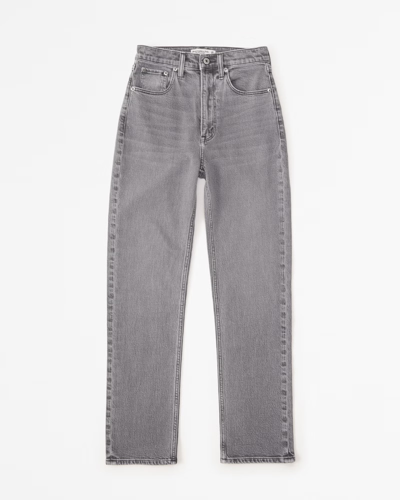 Women's Ultra High Rise Ankle Straight Jean | Women's Bottoms | Abercrombie.com | Abercrombie & Fitch (US)