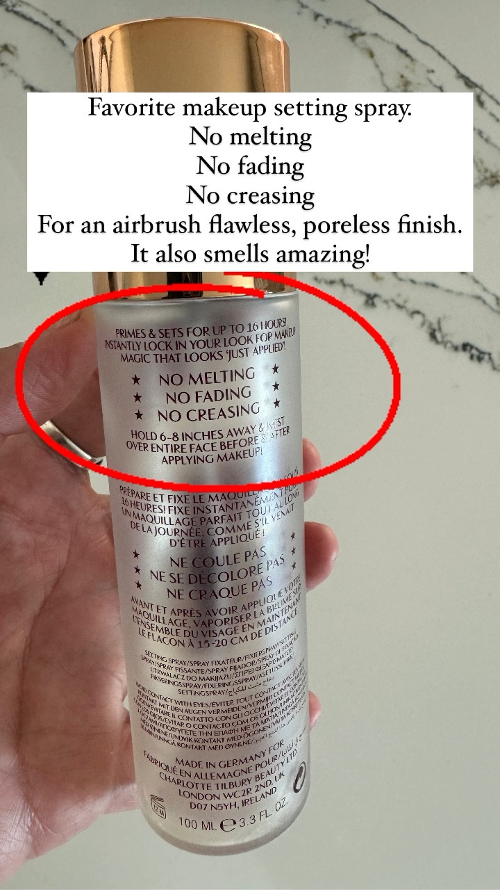 My favorite makeup setting spray. It helps set my makeup for up to 16 hours without melting, fading, or settling into fine lines. It also smells so good! 

#LTKOver40 #LTKBeauty #LTKMidsize