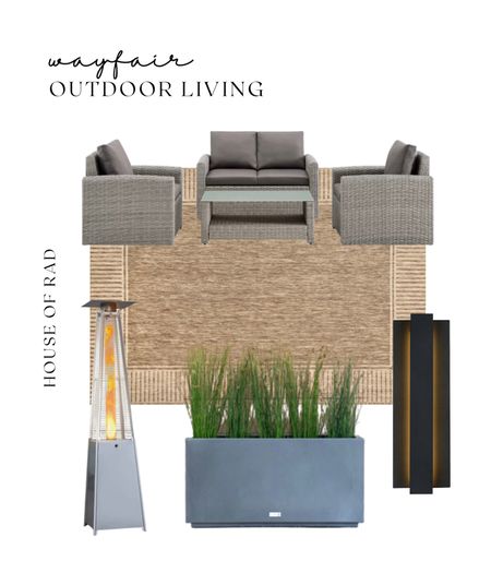 WAYFAIR OUTDOOR LIVING
outdoor seating
Outdoor furniture
Outdoor rug
Outdoor lighting
Planter
Outdoor heater
Wall sconce


#LTKhome #LTKSeasonal