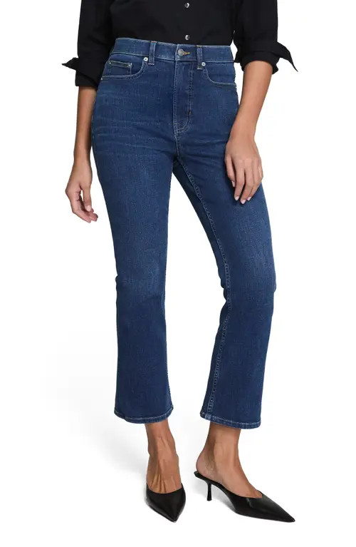 SPANX® SPANXsculpt™ ReDefine High Waist Crop Kick Flare Jeans in Medium Indigo at Nordstrom, Size 0 | Nordstrom