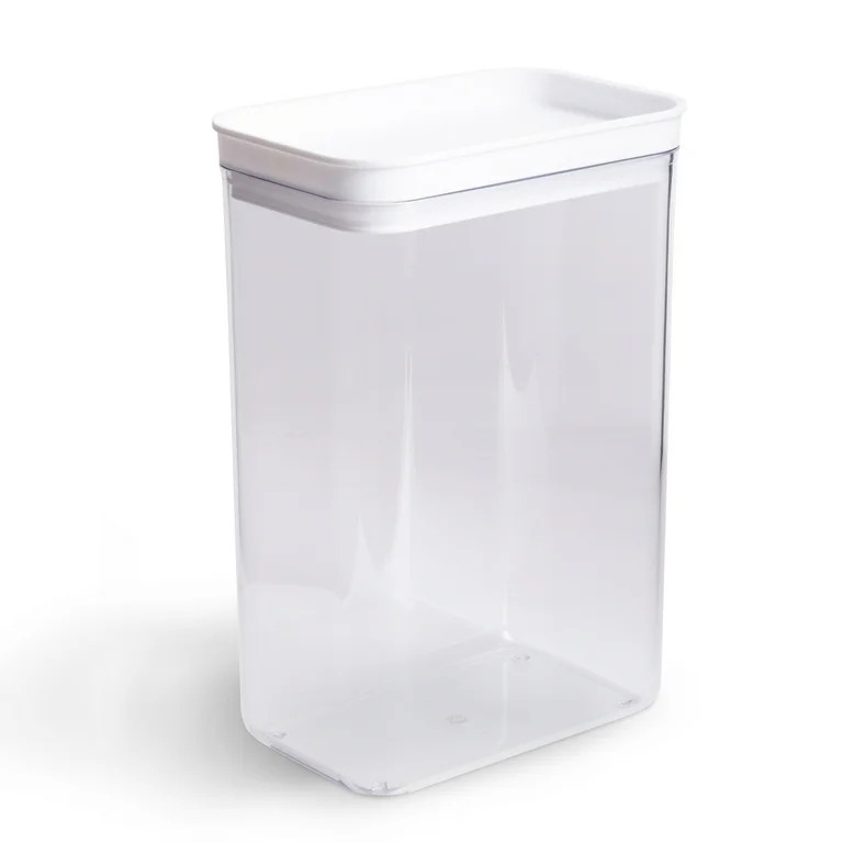 Mainstays Rectangular Plastic Food Storage Canister - Large - 6.61”W x 4.24”D x 9.8”H​ - ... | Walmart (US)