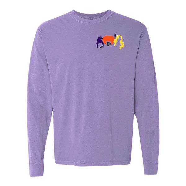 Monogrammed Sanderson Sisters Comfort Colors Long Sleeve T-Shirt | United Monograms