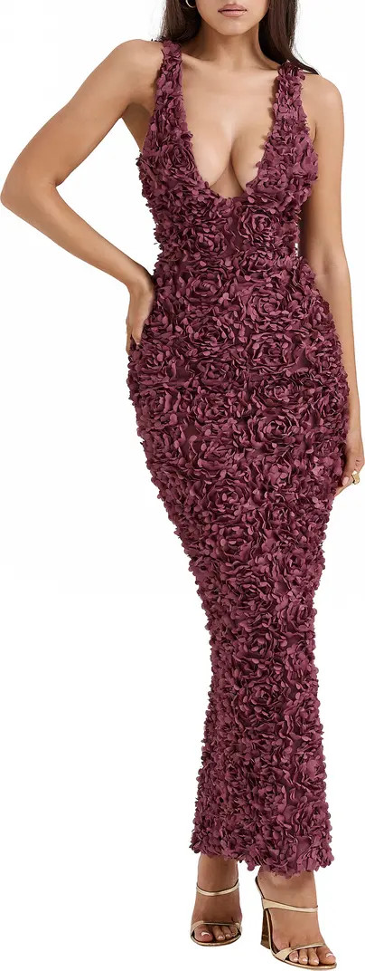 Carena Flower Appliqué Gown | Nordstrom