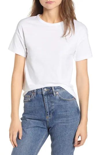 Women's Topshop Short Sleeve Marl T-Shirt, Size 2 US (fits like 0) - White | Nordstrom