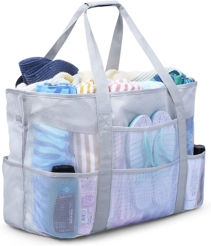 oscaurt Beach Bag, Extra Large Beach Bags for Women Waterproof Sandproof, Mesh Beach Tote Bags Tr... | Amazon (US)