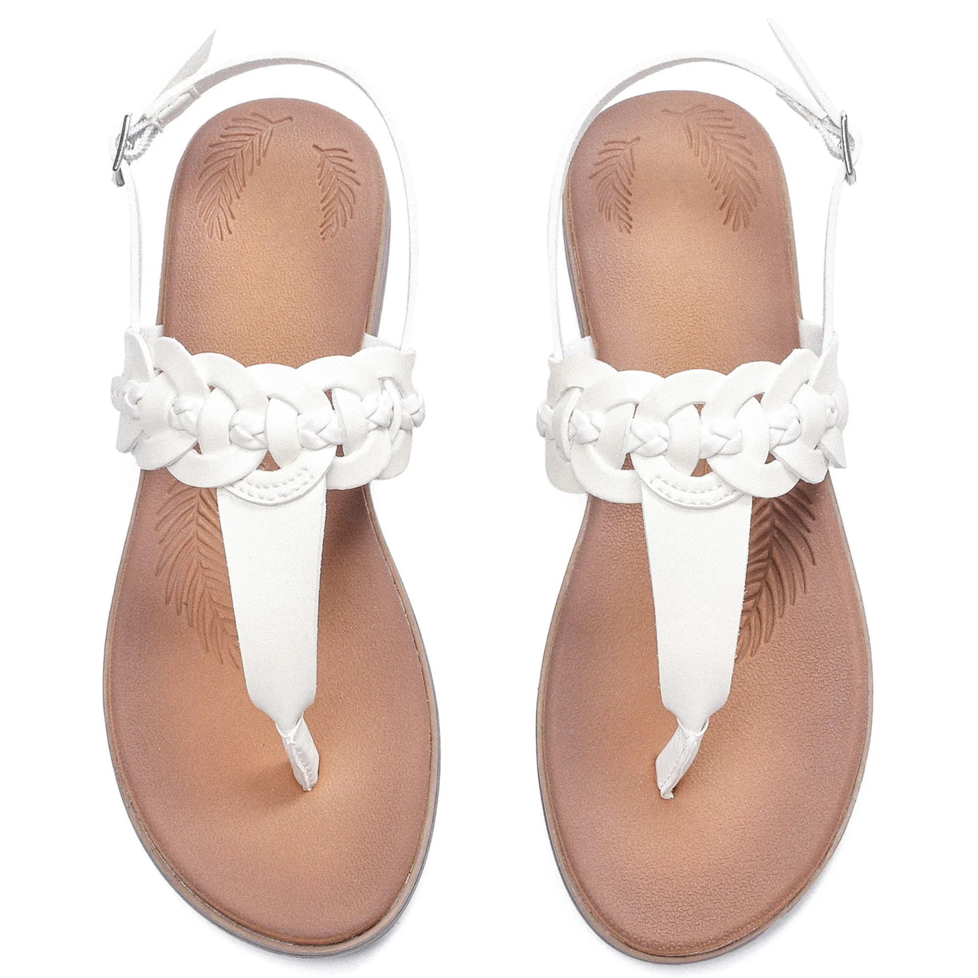 Ataiwee Women's Flat Slide Sandals - Classic T-strap Ankle Strap Comfort Thong Flat Summer Sandal... | Walmart (US)