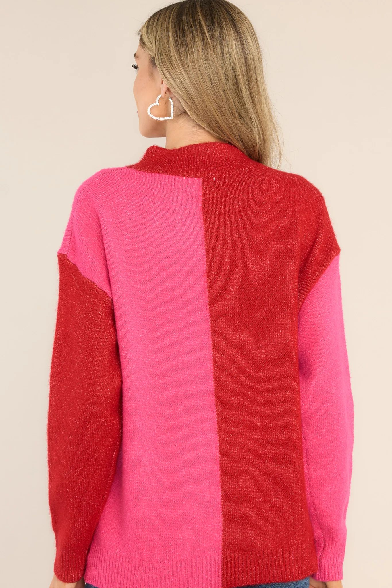 You Wouldn't Get It Hot Pink Two Toned Sweater | Red Dress 
